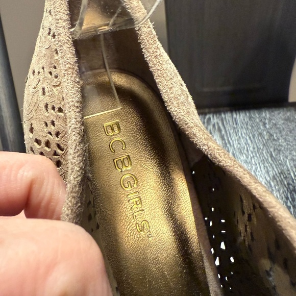 BCBGirls Brown Cut-Out Peep-Toe Wedges - Picture 9 of 11